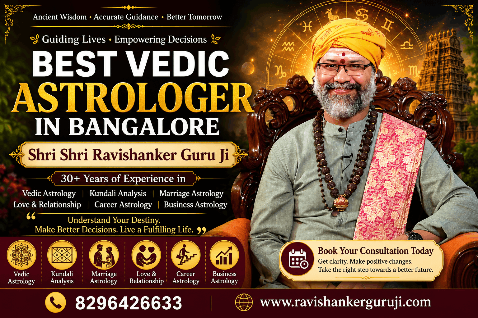Best Vedic Astrologer in Bangalore - Shri Shri Ravishanker Guru Ji
